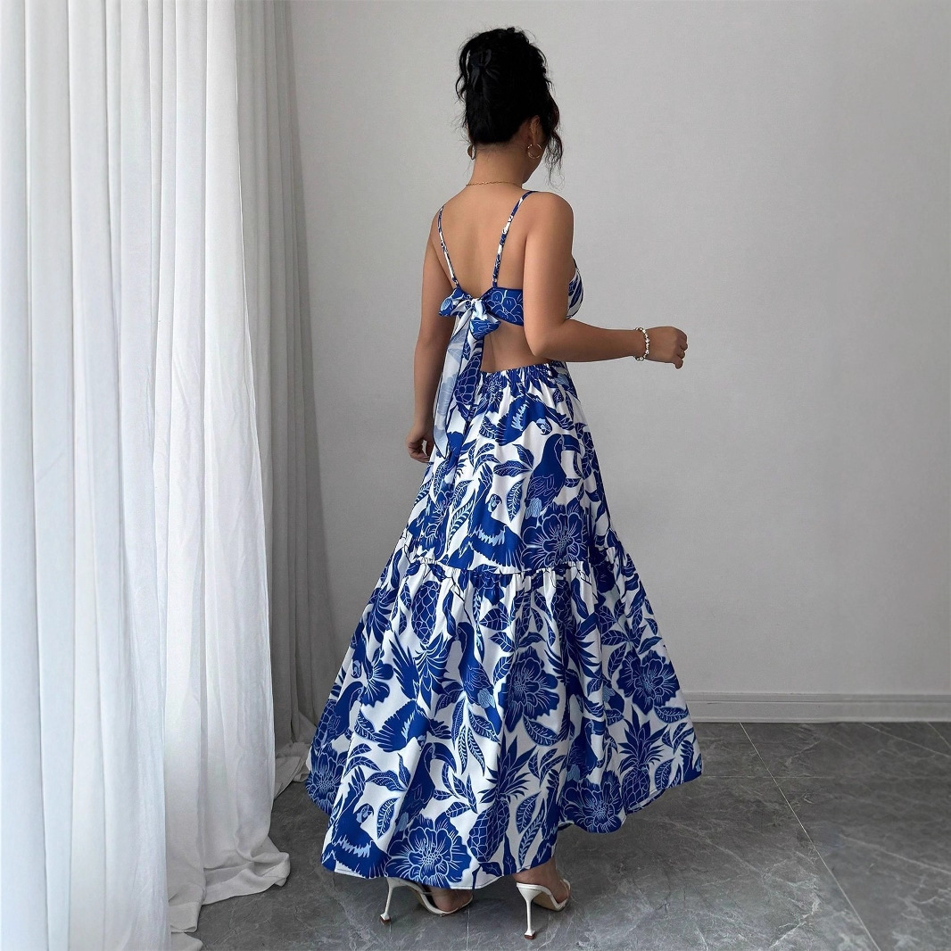 Summer New Halterneck Printed Sexy Elegant Dress