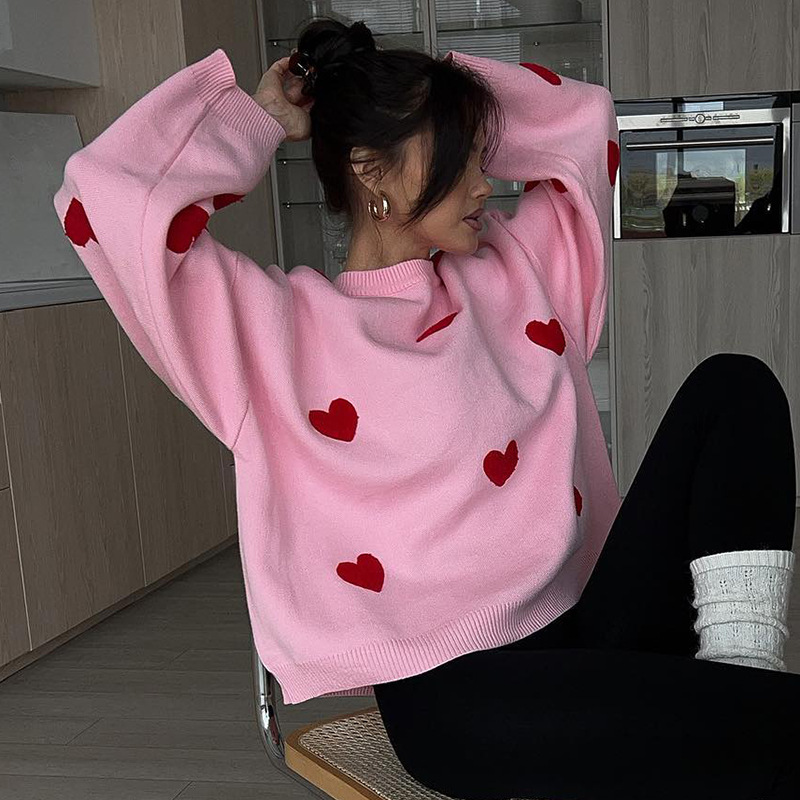 European And American Autumn And Winter New Age-reducing Love Soft Glutinous Loose Wool Shirt