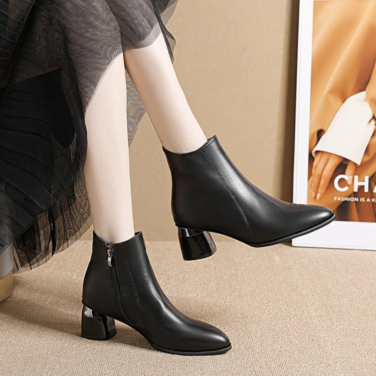 Title 4, Autumn And Winter Short Boots Female Chunky Hee...