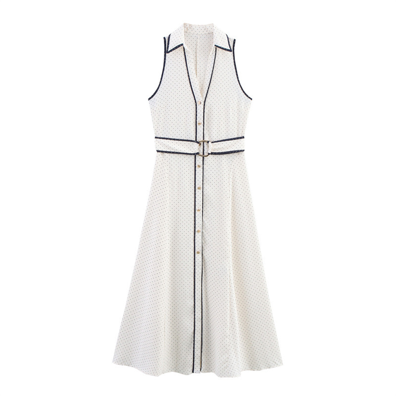 Temperament Polka Dot Shirt Style Midi Skirt Dress - Shop at LoveMi