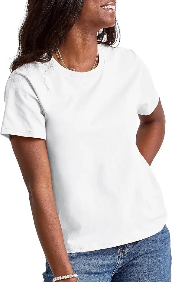 Loose Solid Color Short Sleeve Women's Summer Casual Crew Neck Top White - Shop at LoveMi