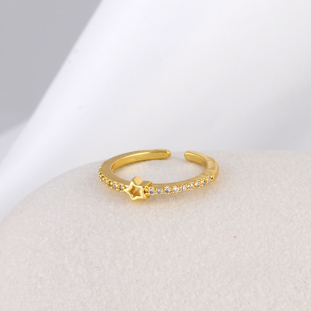 Women's Fashionable Copper Ring Inlaid With Zircon And Fully Set With Diamonds