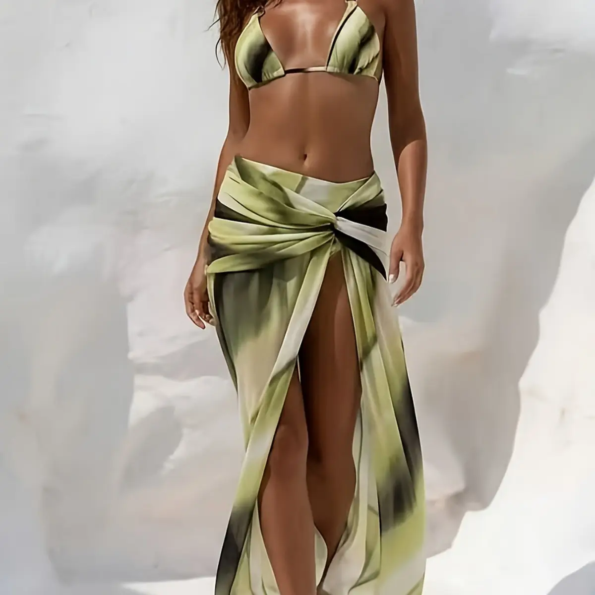 Printed Sexy Bikini Three-Piece Set