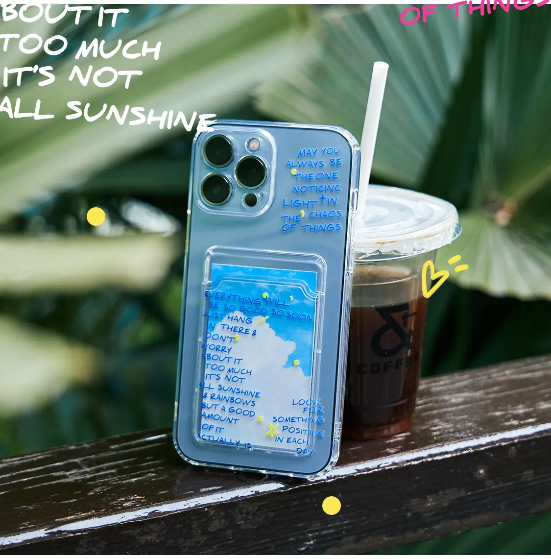 Couple Graffiti Card Clamp Phone Case