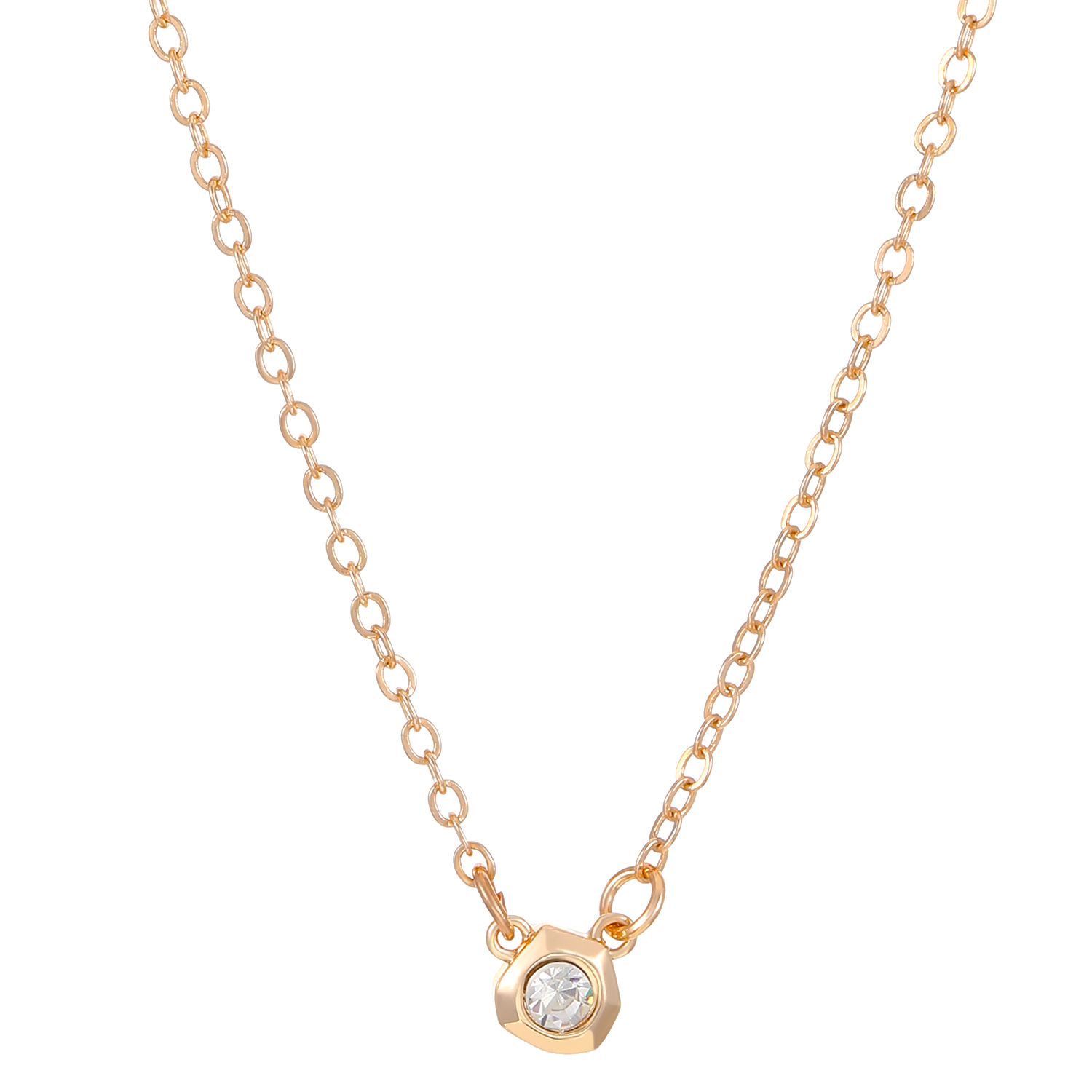 European And American Simple Geometric Inlaid Zircon Exquisite Water Drop Pendant Necklace