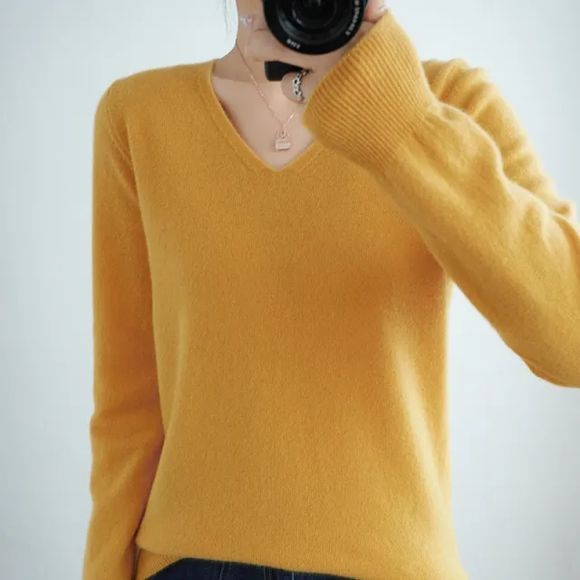 Sweater Short Plus Size Pullover Bottoming Shirt Yellow - Shop at LoveMi