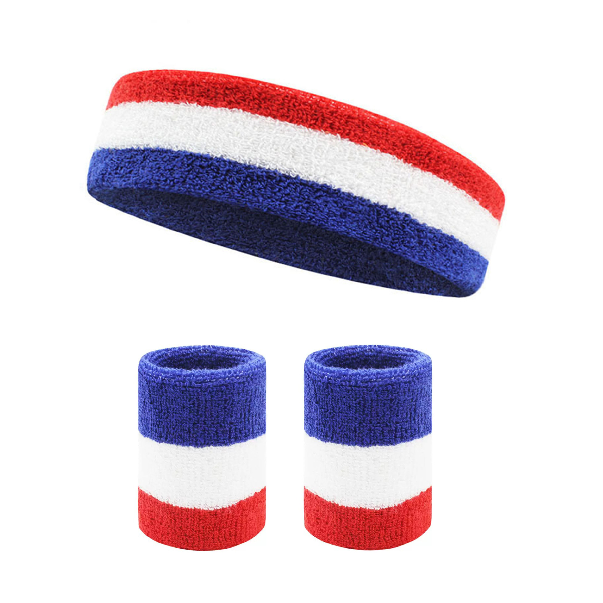 Sweat-Absorbing Headband And Wristband Set For Running And Fitness Exercises