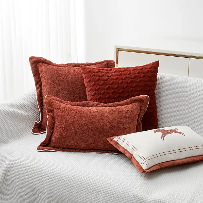 Nordic-style Vintage Bedroom Bedside Embroidered Cushion