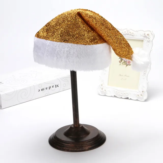 Fashion Spun Glass Plush Christmas Hat Gold - Shop at LoveMi