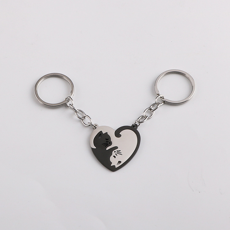 Title 3, Shaped Stitching Love Cat Keychain Pendant