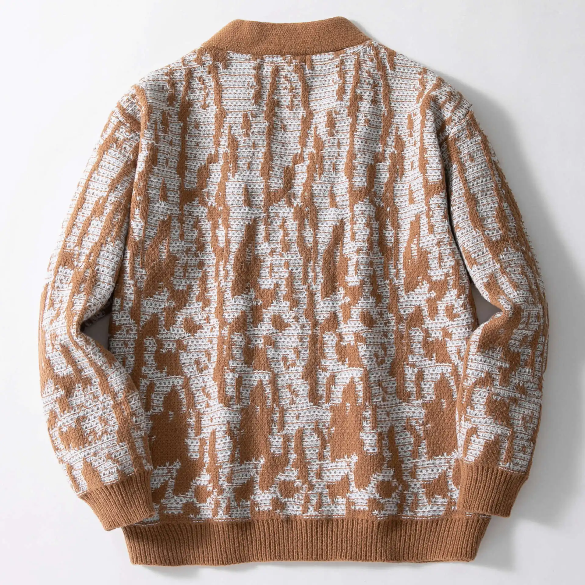 Jacquard Sweater Loose Slimming Long Sleeves Cardigan