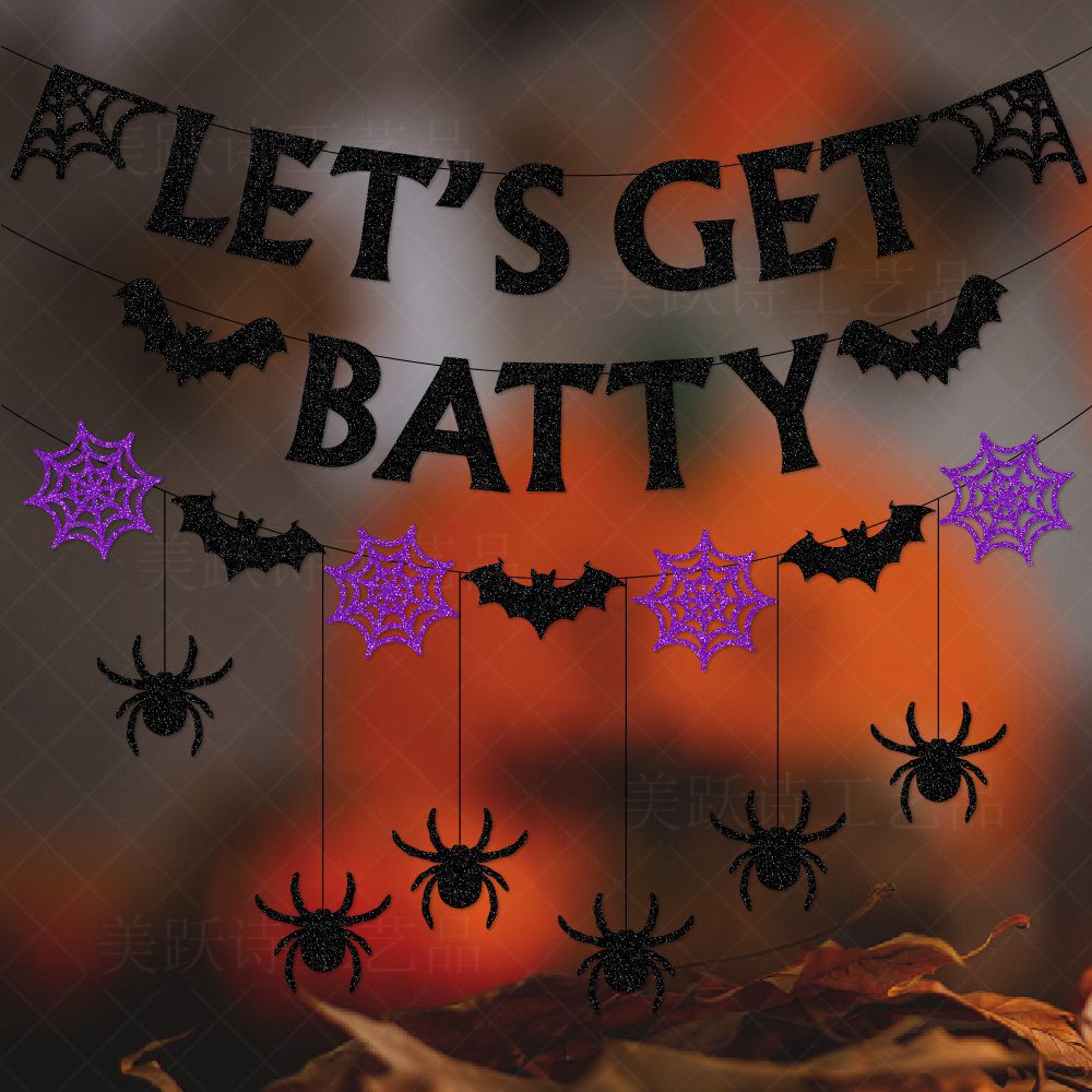 Halloween decoration bat hanging flag (pattern hanging flag)