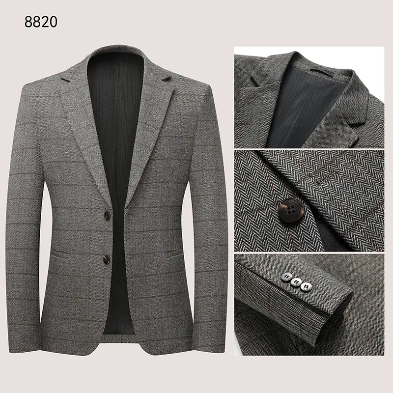 Mens Casual Suit Stretchy Wrinkle-free Trendy