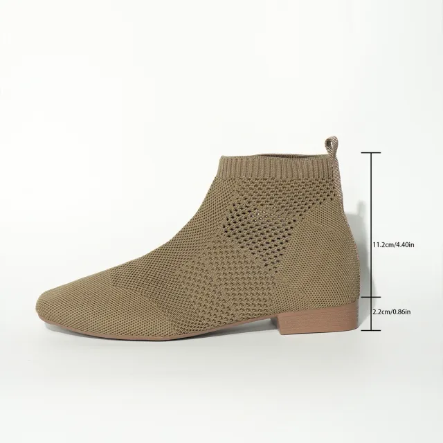 Plus Size Women's Boots Middle Tube Pointed Ankle Boots Camel - Shop at LoveMi