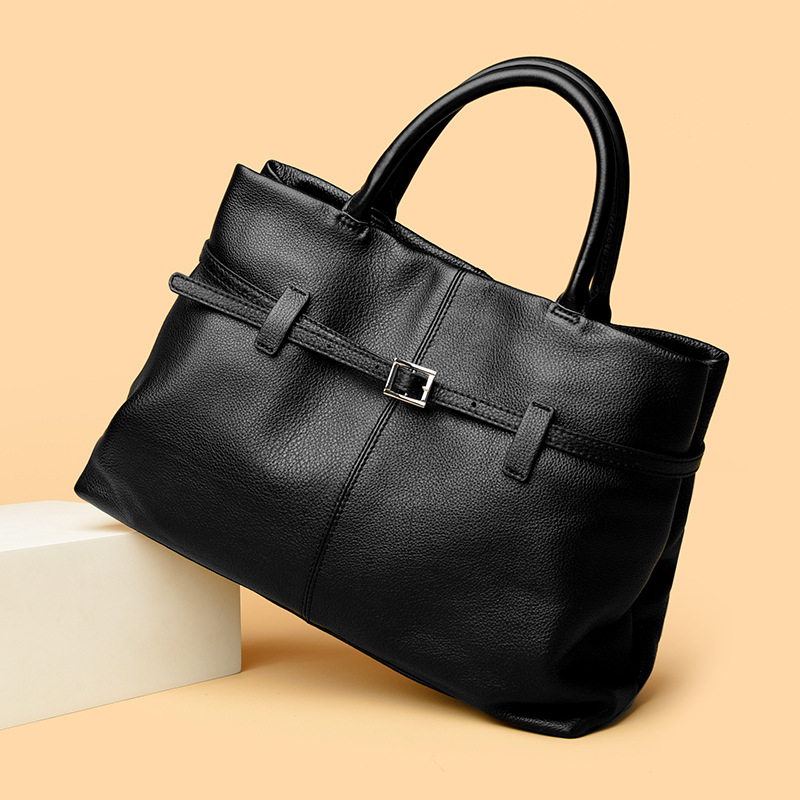 Womens Genuine Leather Handbag Large-capacity Tote Bag