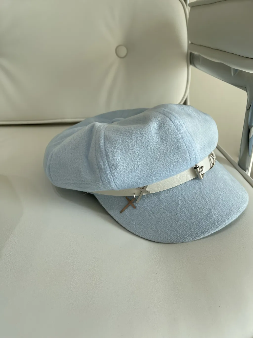 Korean Y2g Sub-culture Cute Cross Beret - Blue