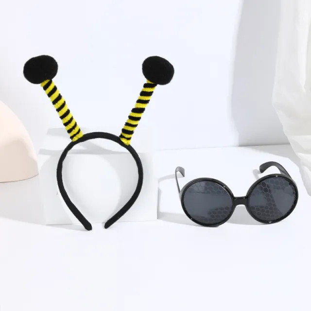 Yellow Bees Party Dress Up Headband Glasses Suit Black - Shop at LoveMi
