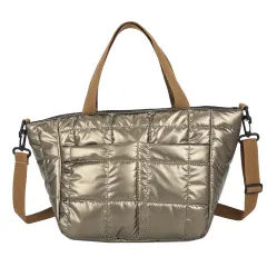 Diamond Embroidery Thread New Fashion Big Women's Tote Bag - Gold - View 1