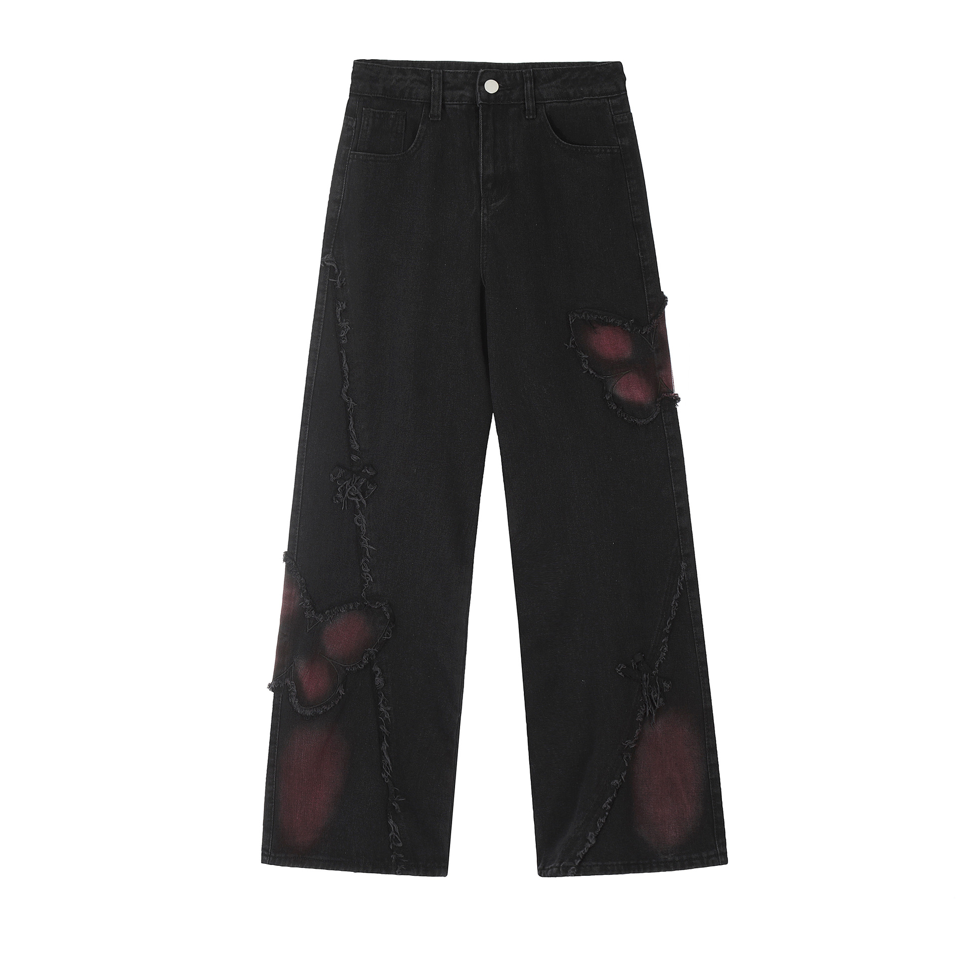 Sweet Cute Butterfly Wash Denim Trousers - Image 5