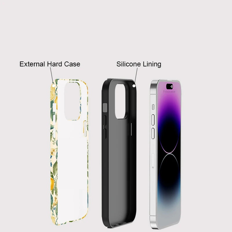 Chinese Osmanthus 2-in-1 Phone Case Lemon-Shaped Shatter-Resistant Case