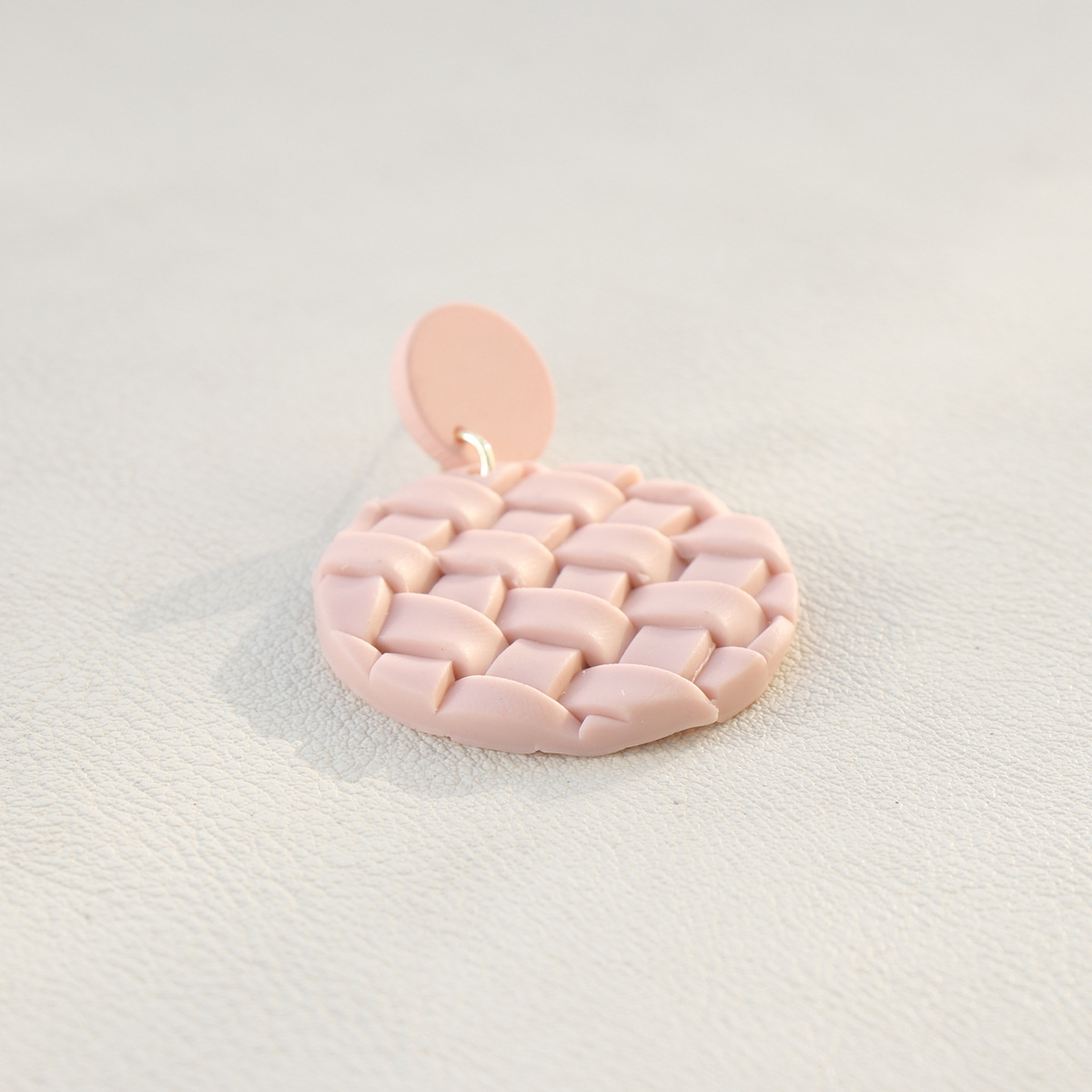 Ins Vacation Retro Exaggerated Round Polymer Clay Pendant Earrings