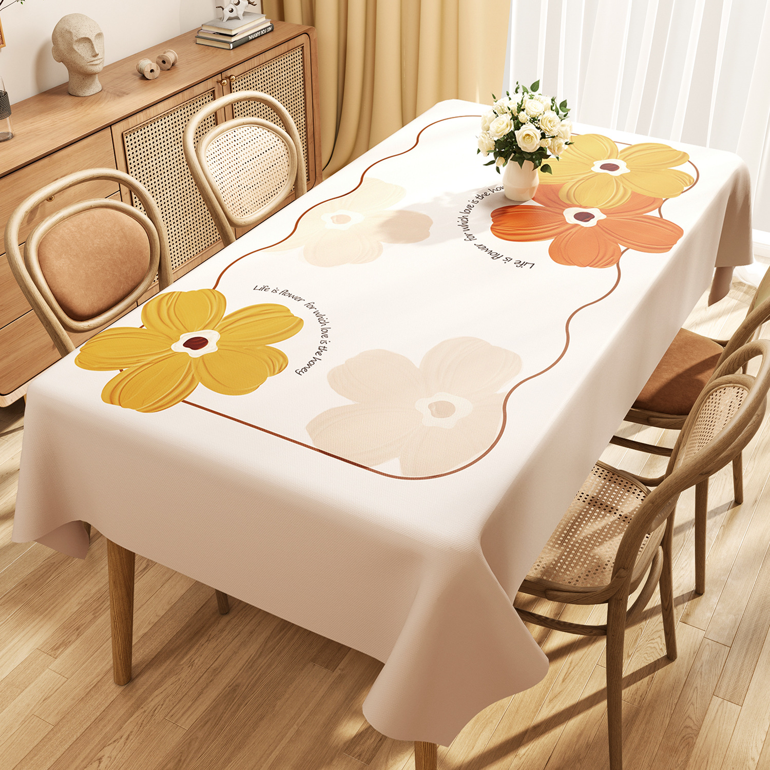 Anti-scald PVC Coffee Table Mat Rectangular Light Luxury