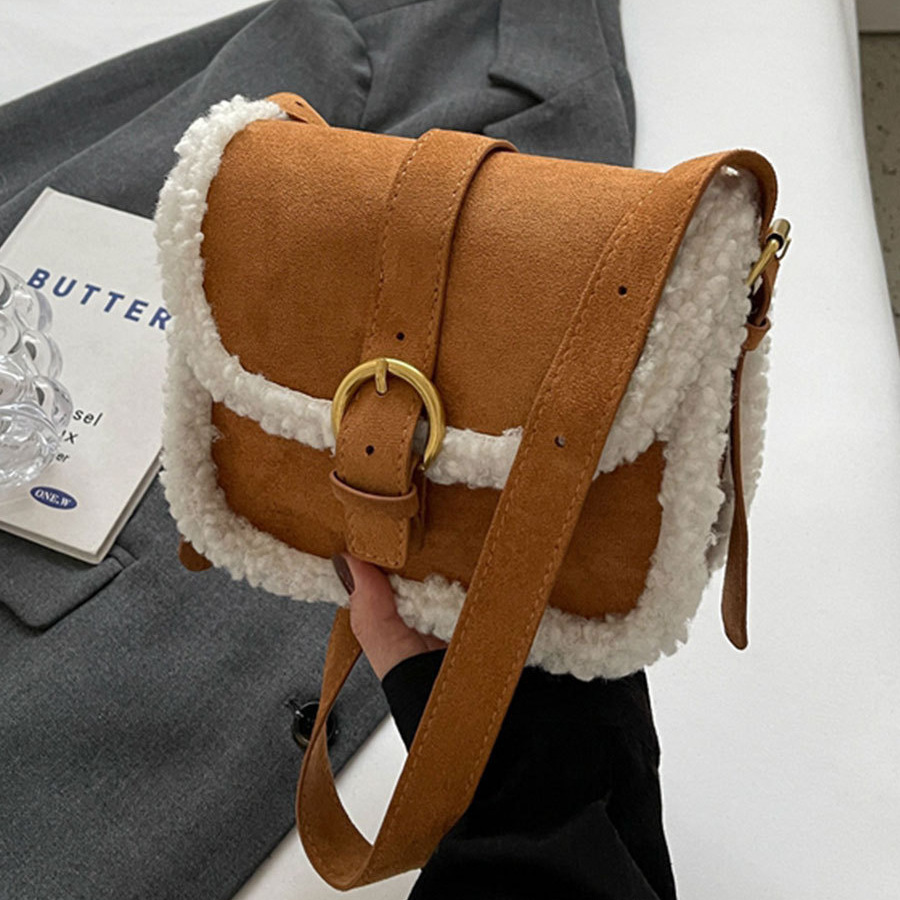 Womens New Plush Shoulder Crossbody Bag