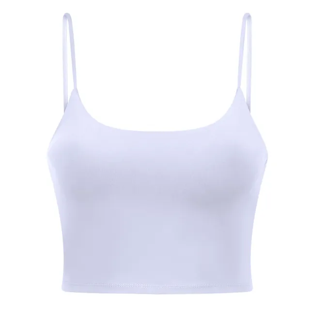 Push Up Shockproof Beauty Back Strap Sports Fitness Yoga Top With Chest Pad White - Shop at LoveMi