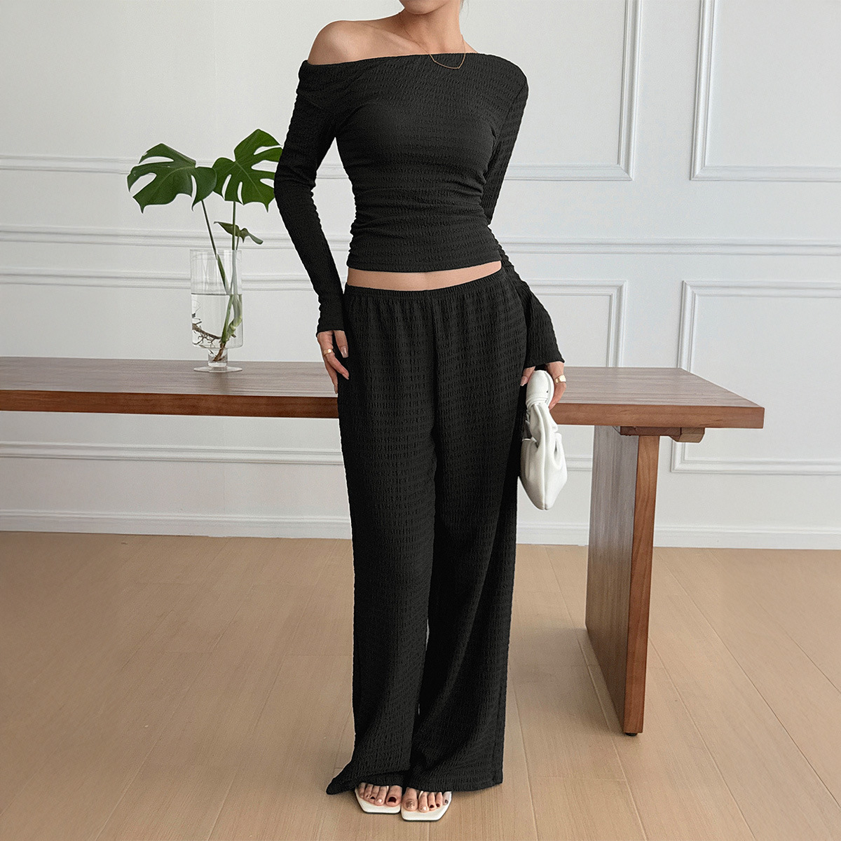 Women's Long Sleeve Vest Pants Two-piece Suit