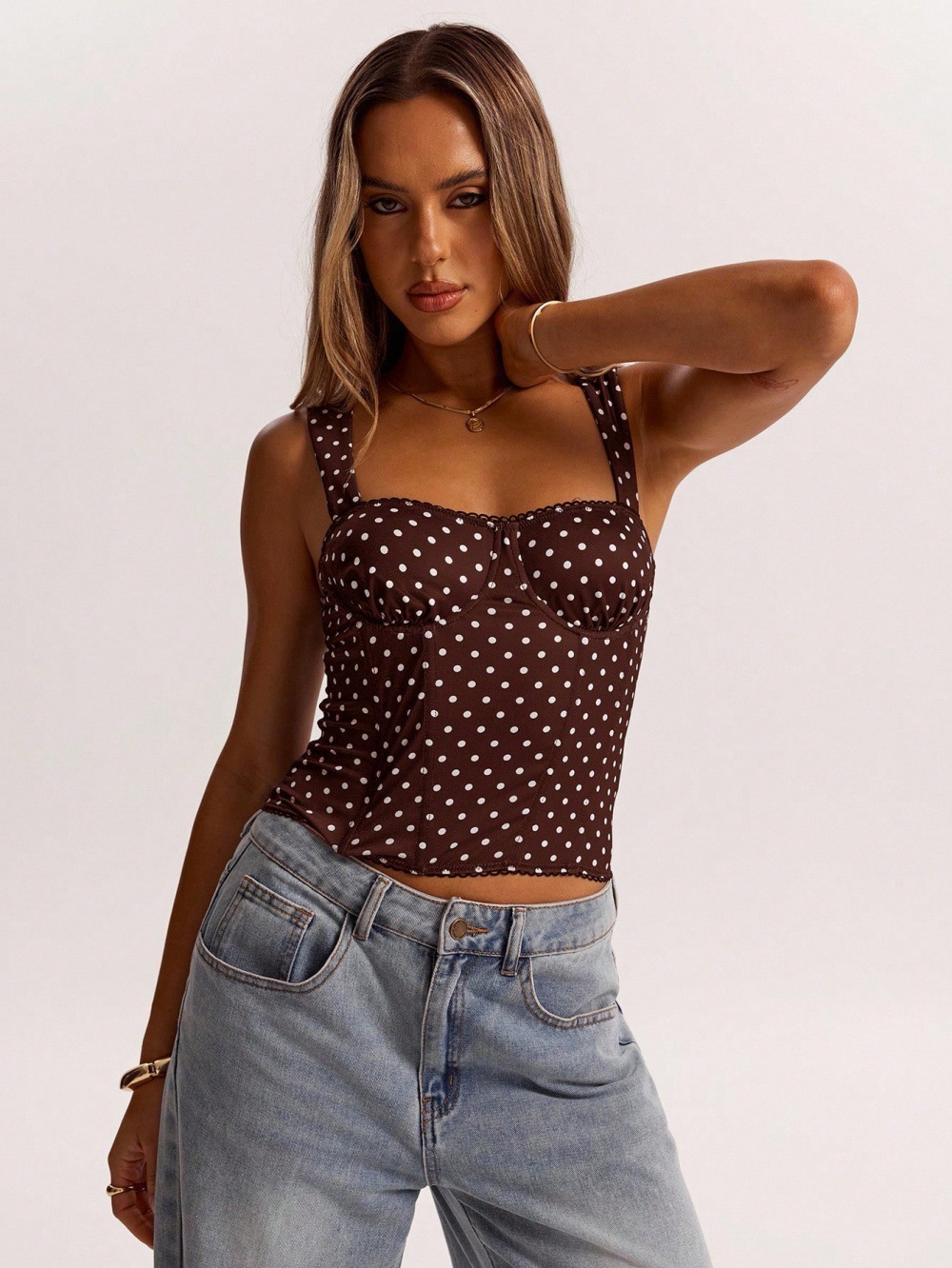 Women’s Polka Dot Underwire Camisole – Party & Date Night Top