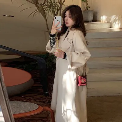 Small Wool Woolen Woolen Coat Apricot - Shop at LoveMi