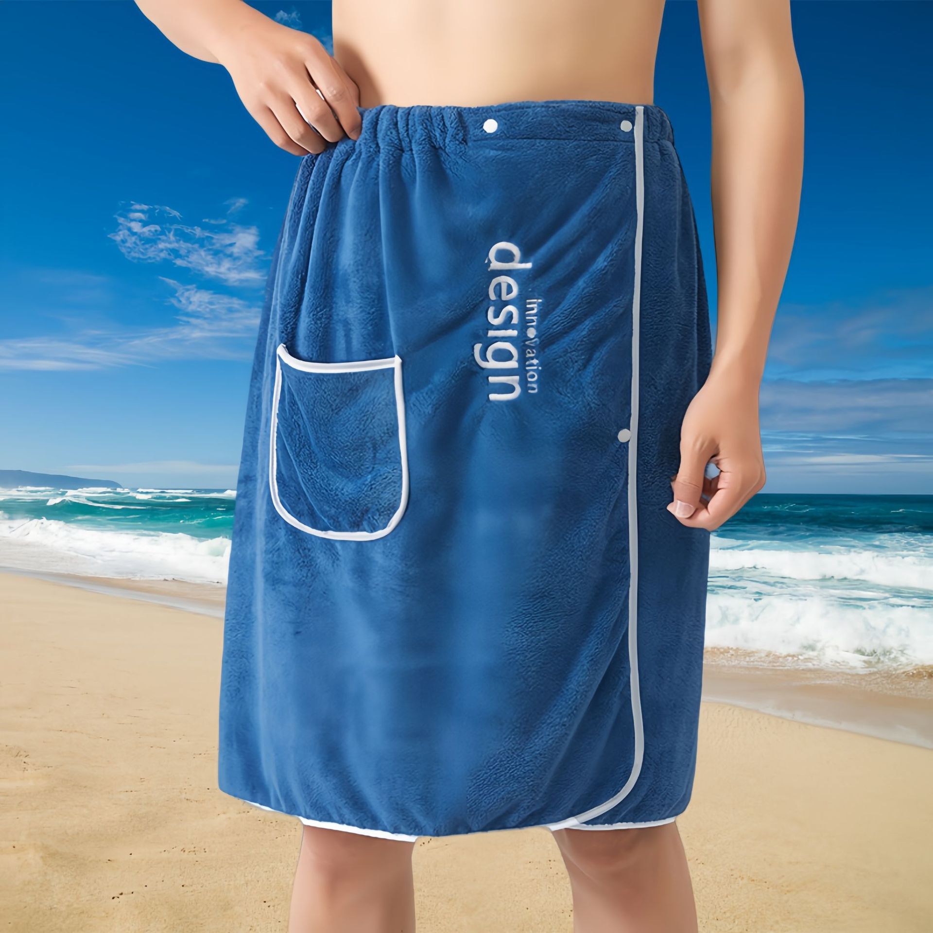 Outdoor Bath Skirt Men's Coral Fleece Easy To Absorb Water