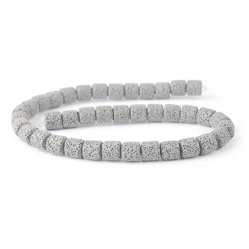 6mm Volcanic Rock Cylindrical DIY Handmade Beaded