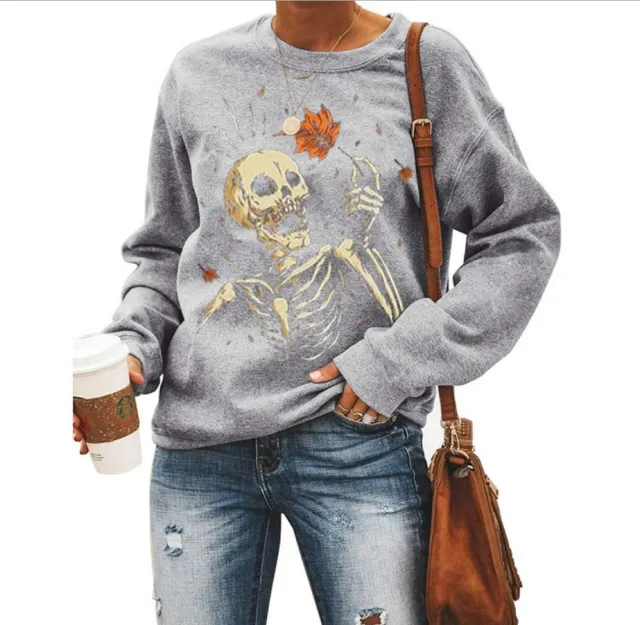 Female Halloween Printed Crew Neck Sweatshirt Style 5 L - Shop at LoveMi