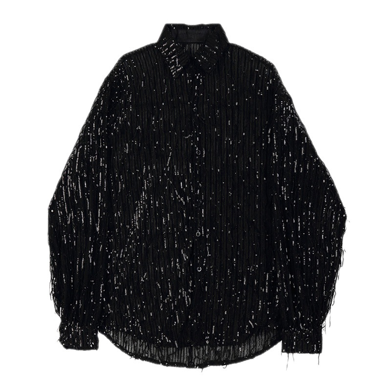 Sequins Glitter Shirt Men's Heavy Industry