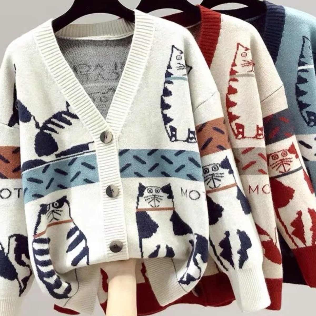 Women's SpringAutumn Sweater Cardigan Outerwear Extra-Thickness - Image 3