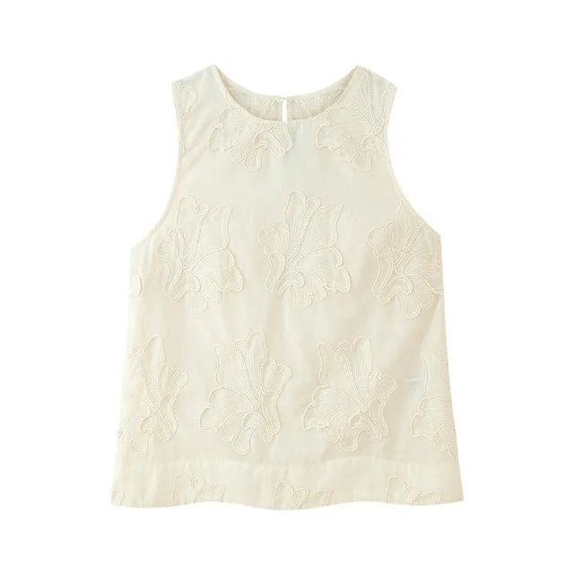 Embroidered Pajamas Style Top Pants Suit White - Shop at LoveMi