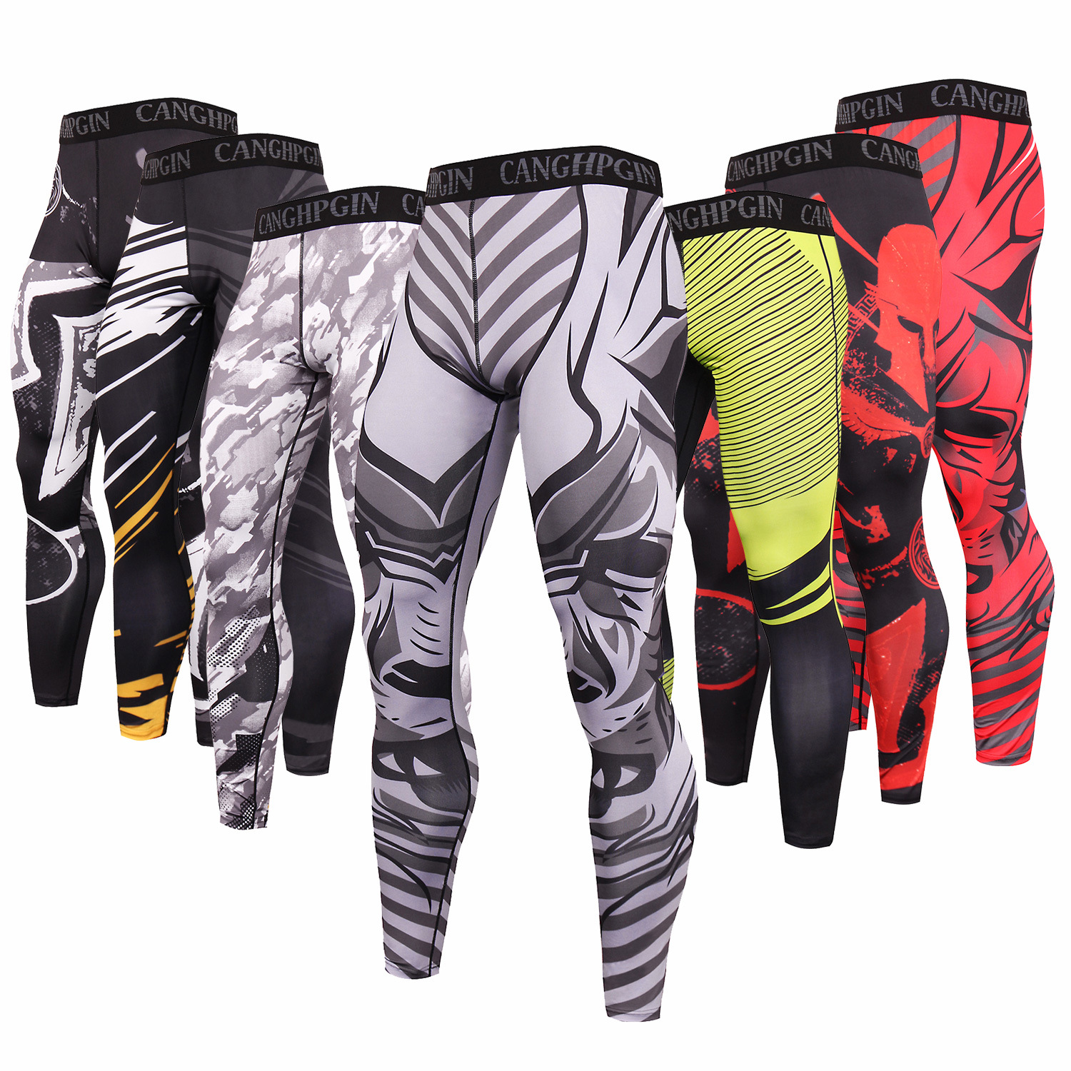 Title 4, Herren High Elastic Compression Pants für Laufe...