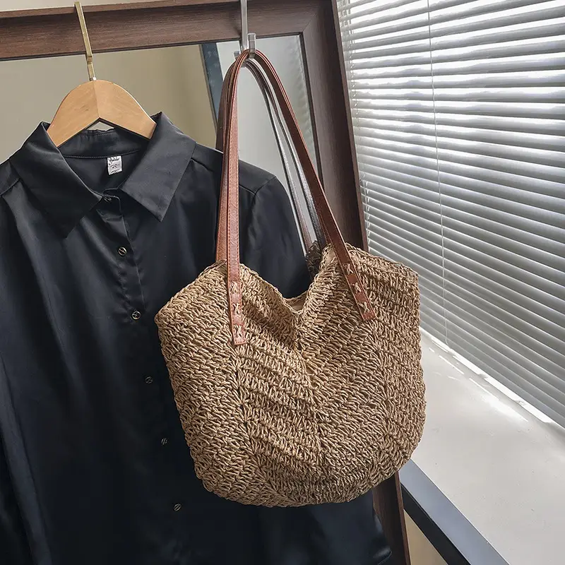 Straw Bag Holiday Shoulder Bag Fashion Woven Tote Bag