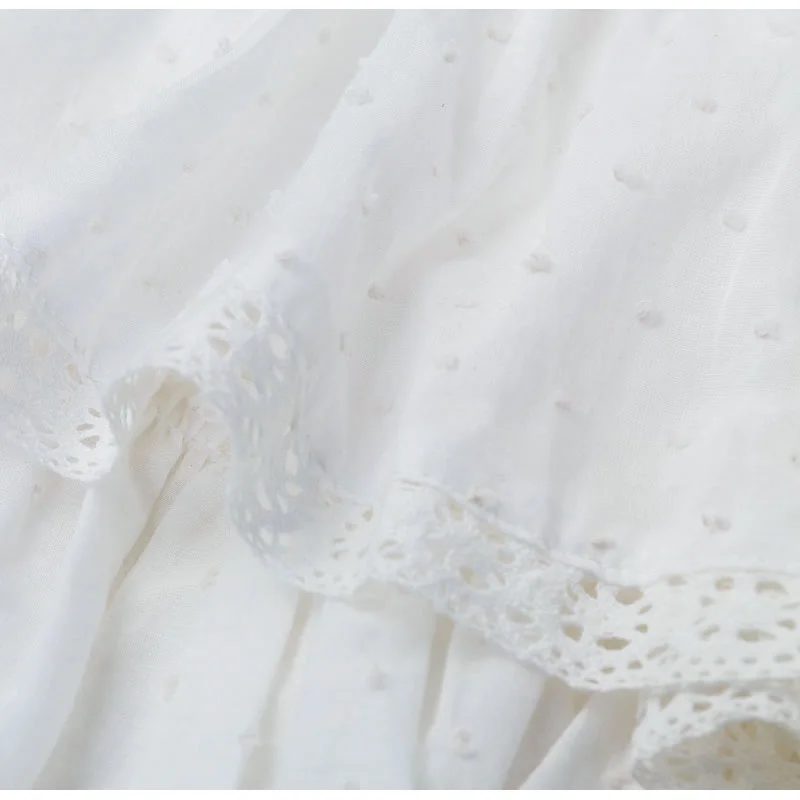 Title 18, White ruffled lace skirt for women. Create roma...