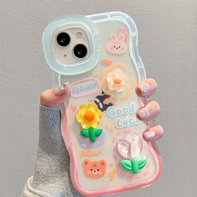 Gradient Flower Doll Silicone Phone Case - Image 4