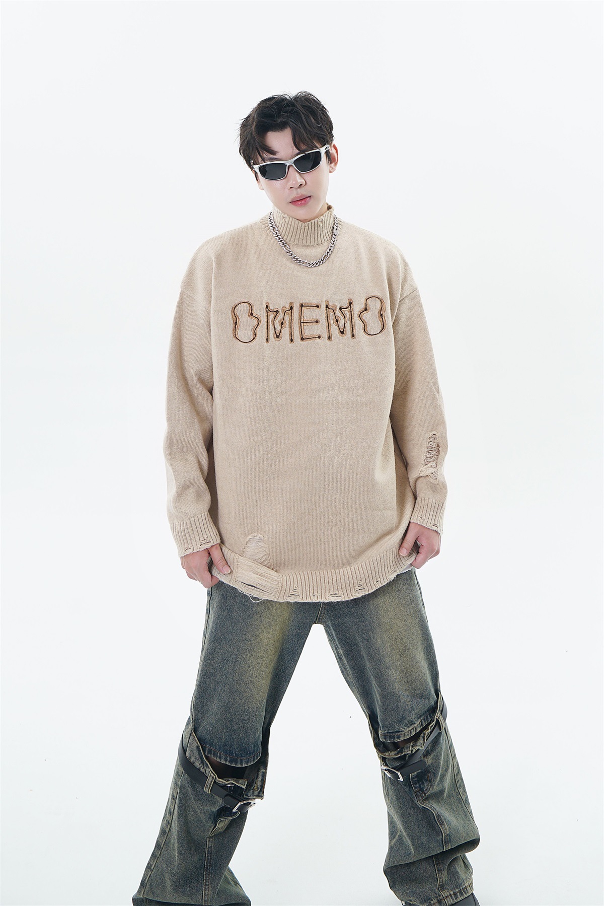 Trend Knitting Round Neck Pullover Men's Sweater