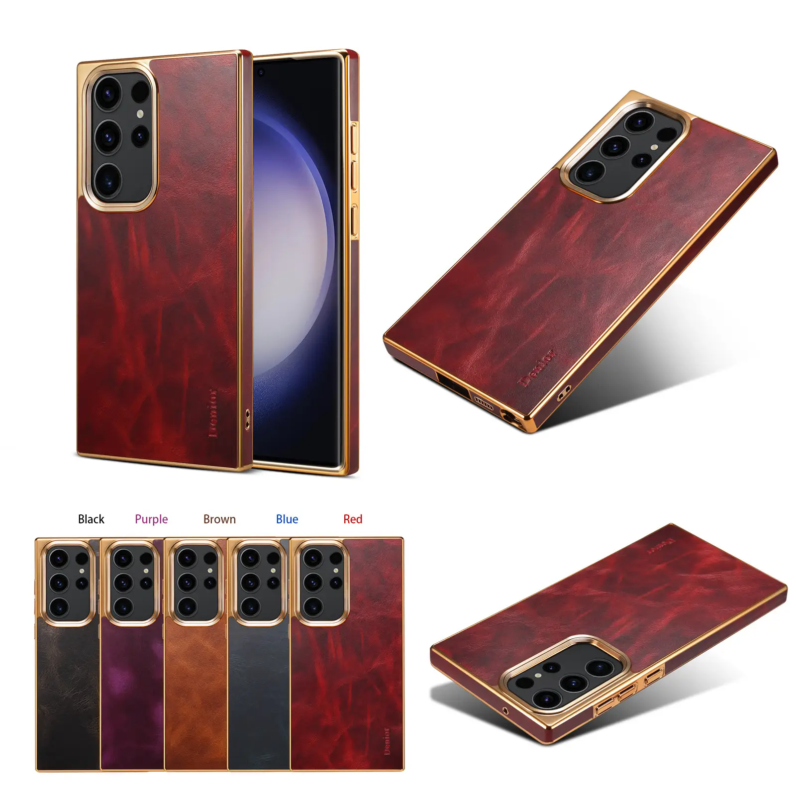 Oil Wax Calfskin Phone Case Protective Case