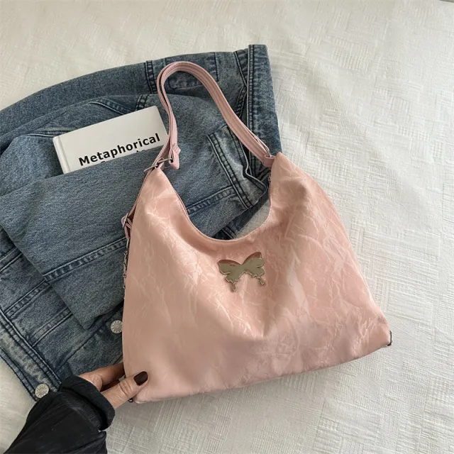 Large Capacity Fashion Ladies Bow Shoulder Bag Pink - Shop at LoveMi