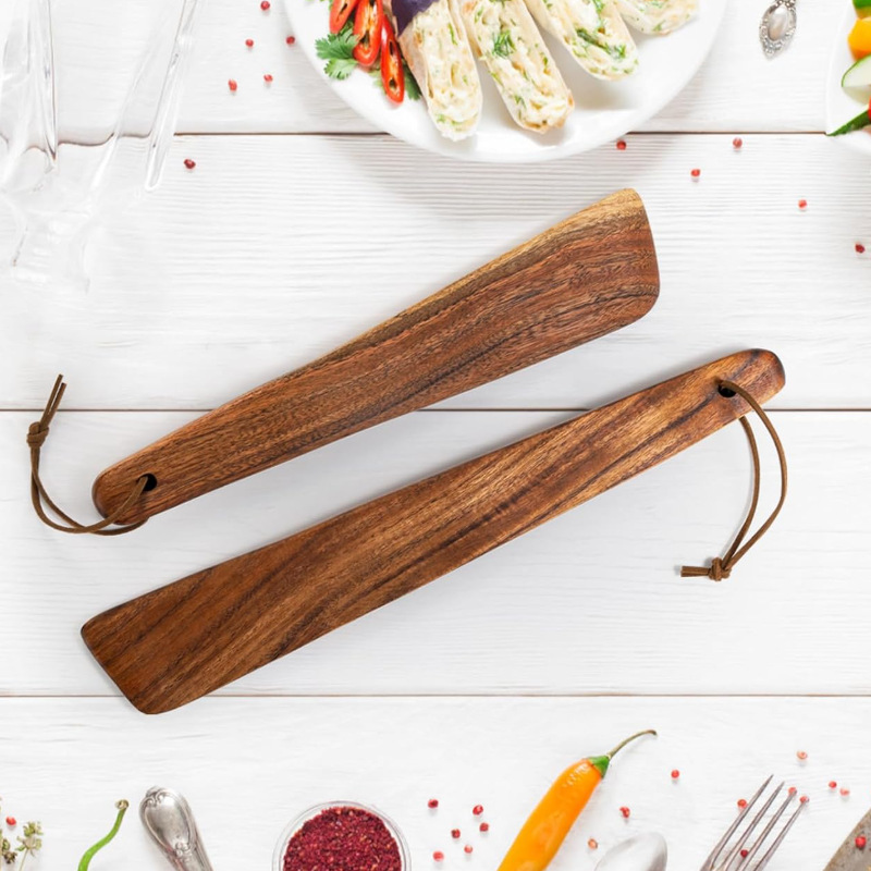 Oblique Shovel Fried Egg Scraper Kitchen Wooden Turner Stirring