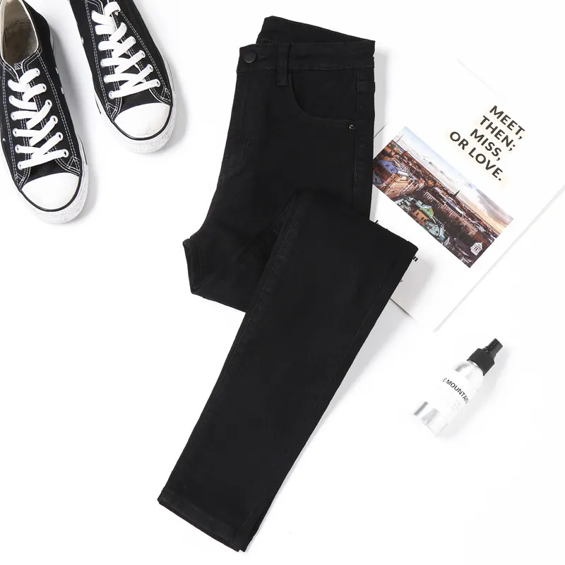 Denim Women's Tight Skinny Pants - Black Ninth