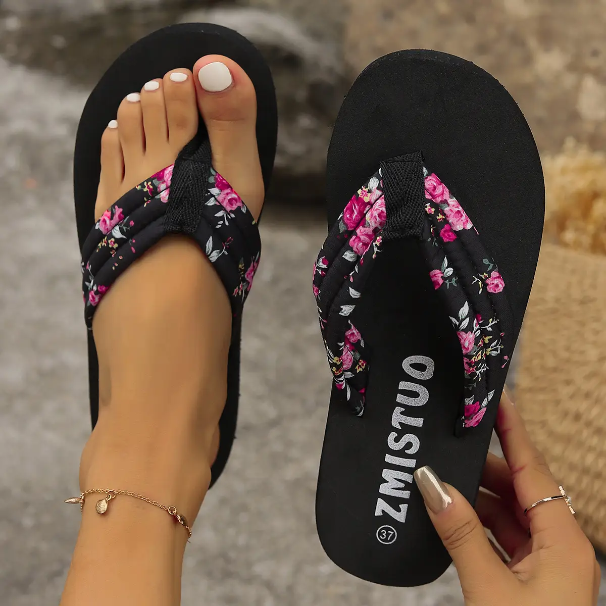 Women's Summer Korean-style Flat Heel Platform Flip Flops