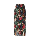 Floral Suit Skirt Black