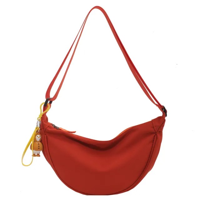 Nylon Women's Saddle All matching Crossbody Dumpling Bag Orange - Shop at LoveMi