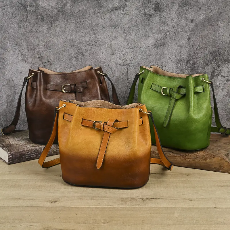 Top-grain Cowhide Solid Color Large-capacity Women's Single-shoulder